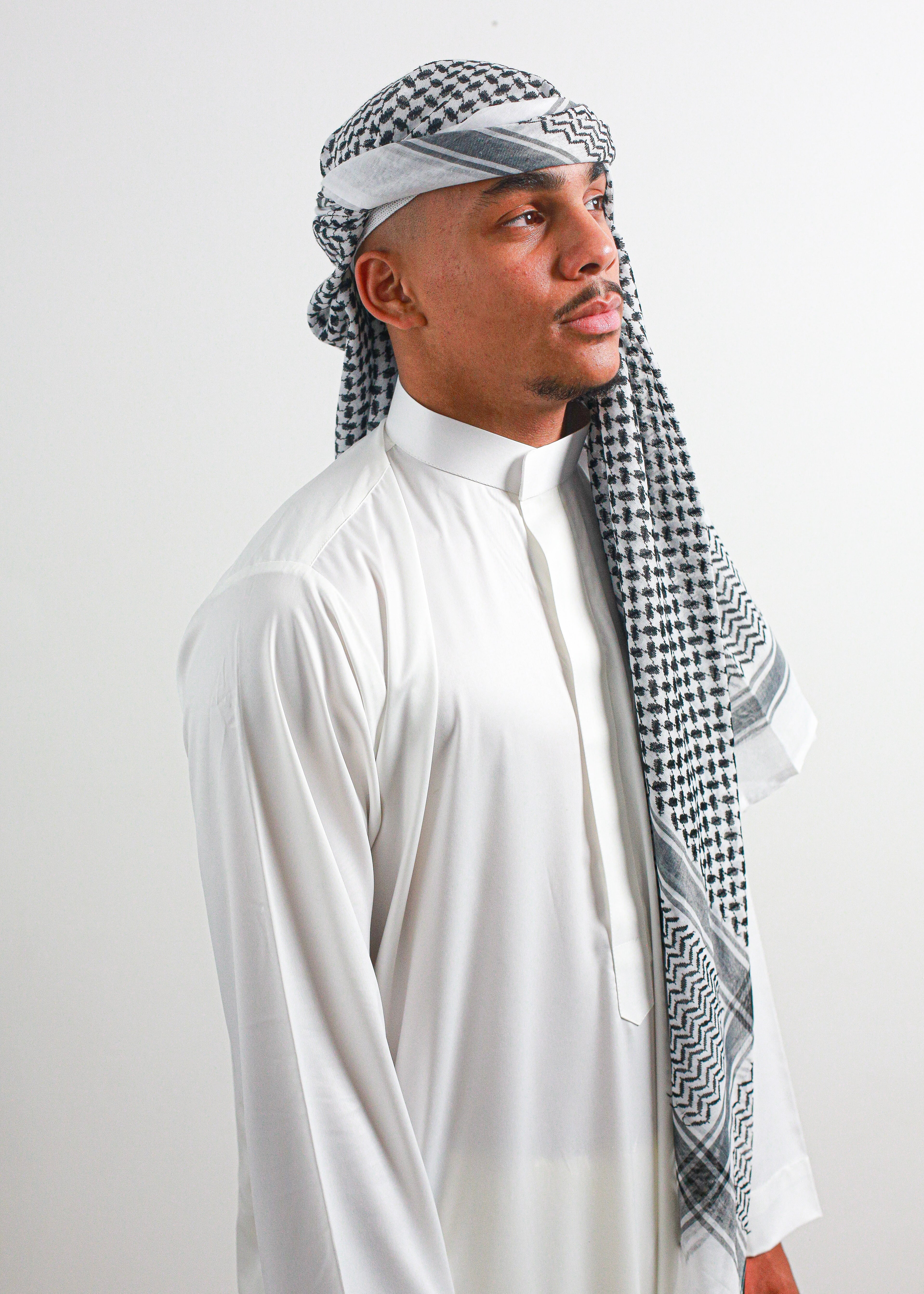 Shemagh de Palestine | Noir et Blanc - Emqamis